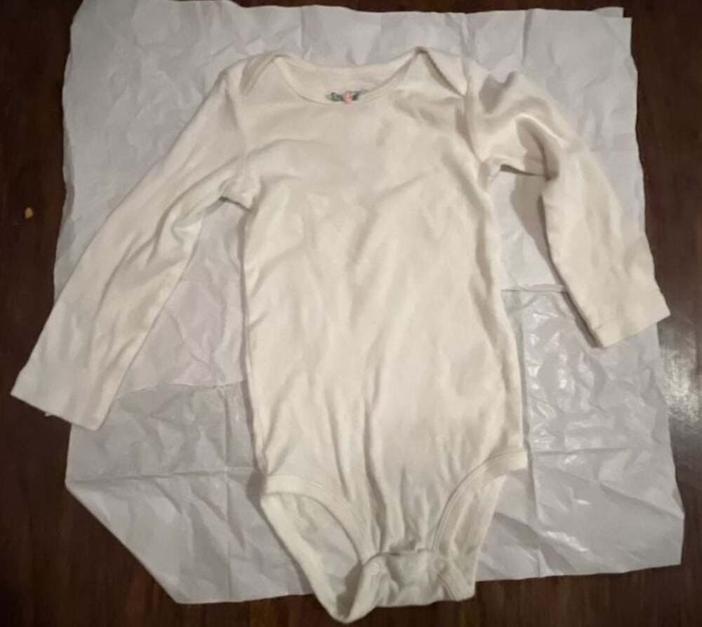 Carter's White Heart Pointelle Long Sleeve Bodysuit 24M